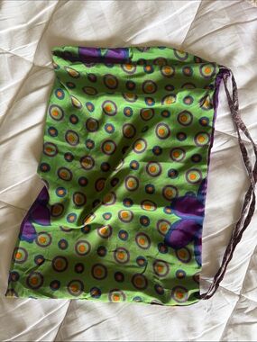 Green Printed Satin Bag